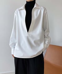 [OUTLET]deep neck pullover/2color