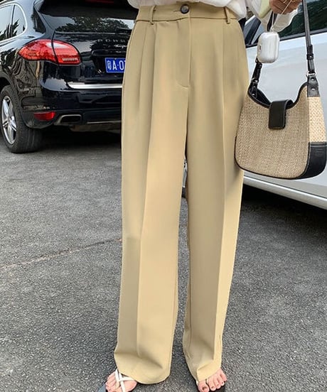 [OUTLET]color center press slacks/2color