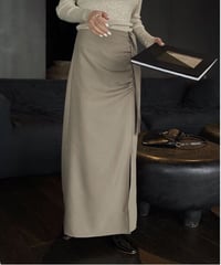ribbon tight long skirt/2color