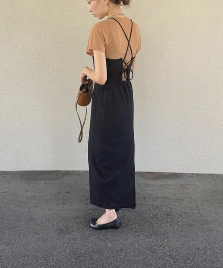 back lace up set up dress(下)/4color