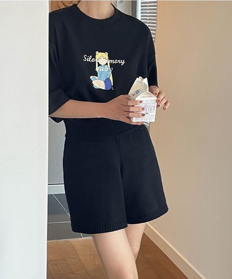 knit short pants/3color