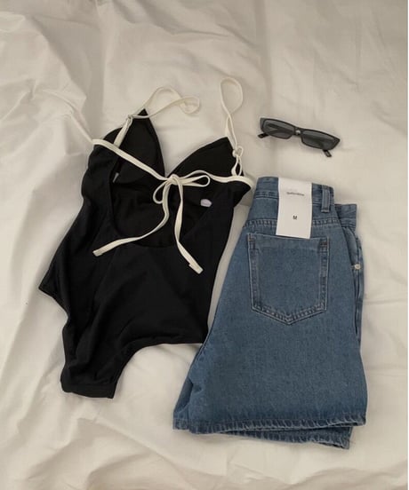 back open swim suit/2color