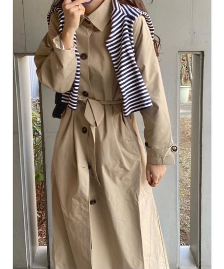 [OUTLET]long sten collar coat/2color