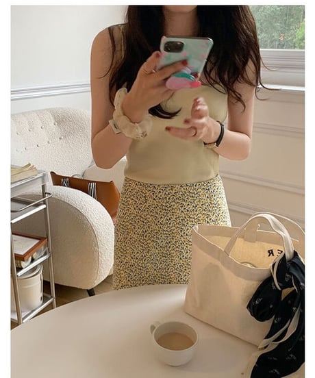lemon long skirt