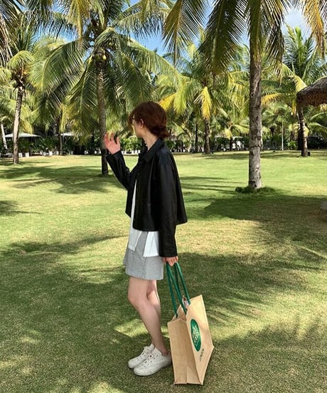 eco leather basic jacket/3color