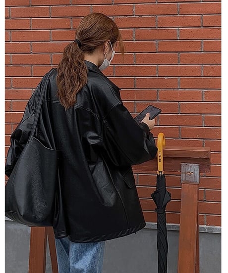 eco leather blouson/3color