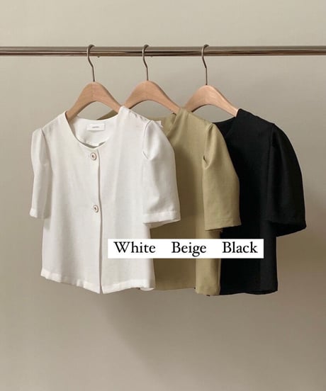 double button blouse(half sleeve)/3color(ネコポス)