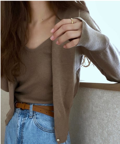 knit camisole & cardigan ensemble /4color