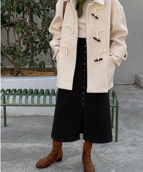 front button skirt/2color