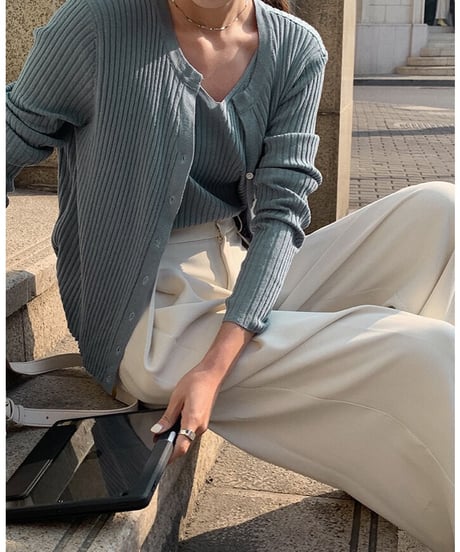 [OUTLET]rib ensemble like tops/2color