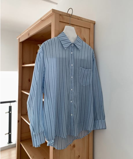 sheer stripe shirt/3color(ネコポス)