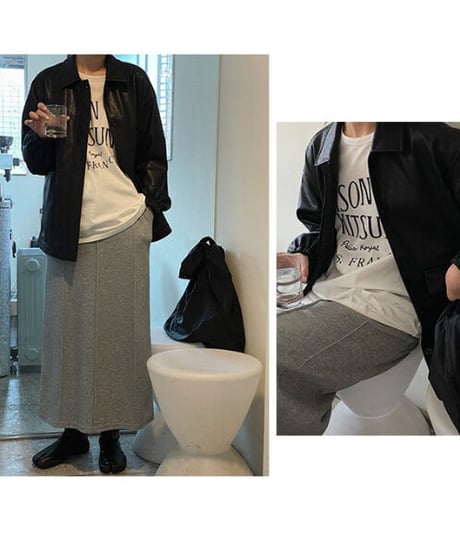 sweat long skirt /5color