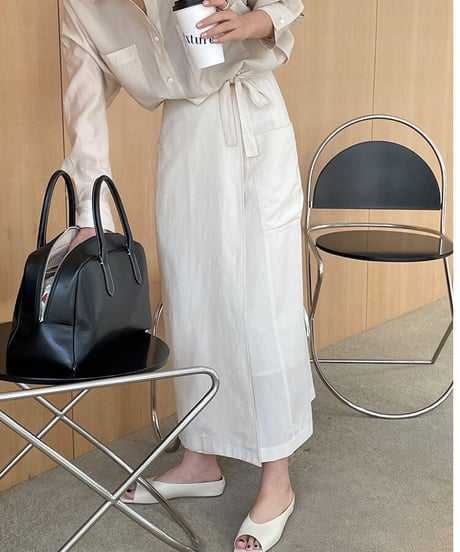 tencel wrap long skirt