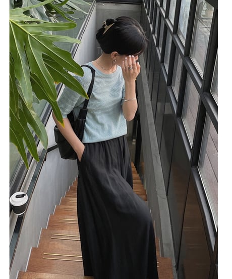 satin flare pants/2color