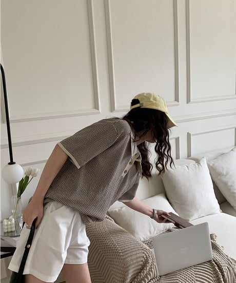 border polo summer knit/3color