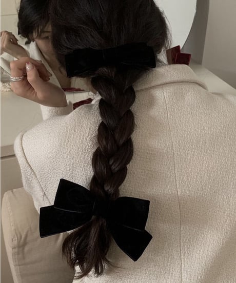ribbon hair clip/2color(ネコポス)