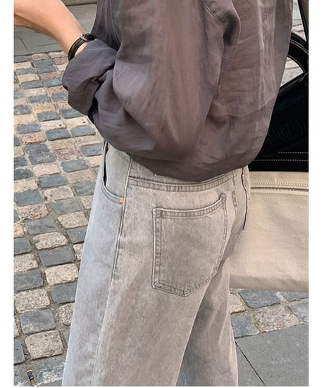 [OUTLET]gray straight denim
