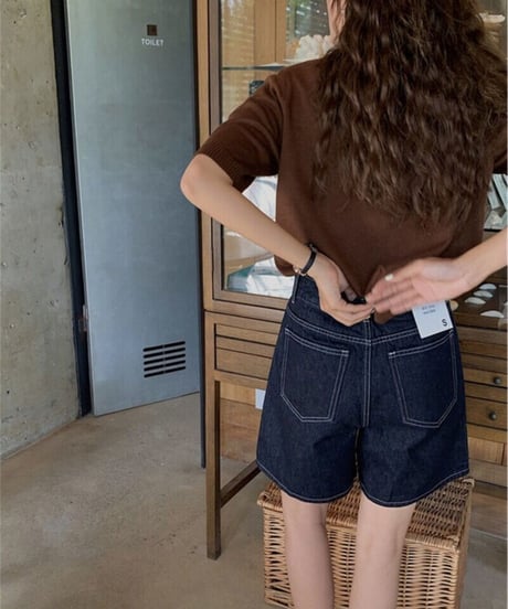 indigo short denim pants
