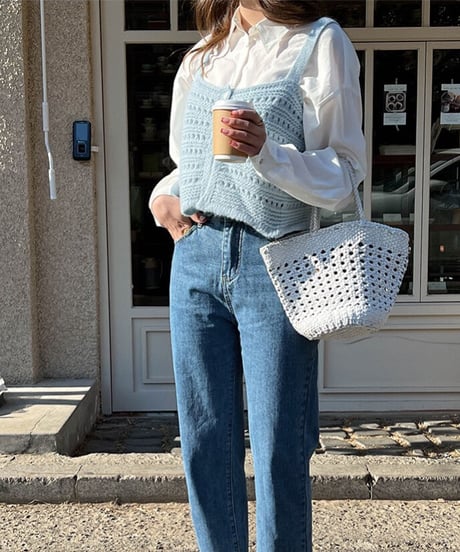 crochet knit bustier/3color(ネコポス)