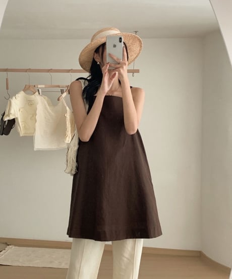 [OUTLET]linen camisole tunic/2color(ネコポス)
