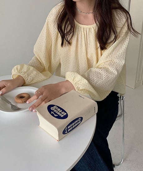 [OUTLET]cotton lace blouse