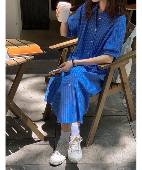 stripe shirt OP（half sleeve）/2color