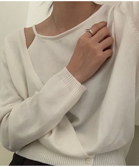 asymmetry design knit/2color