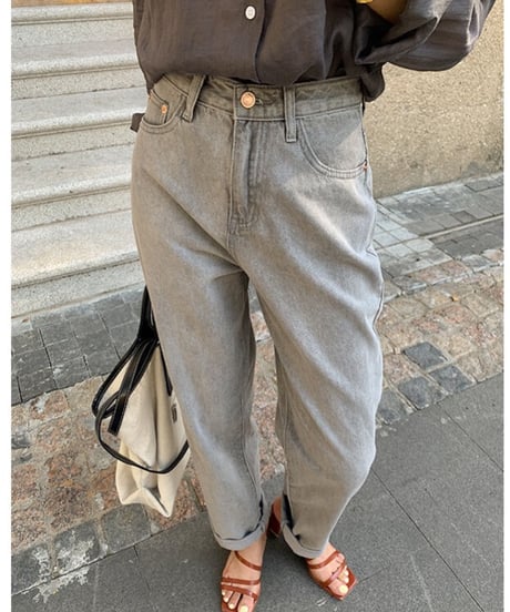 [OUTLET]gray straight denim