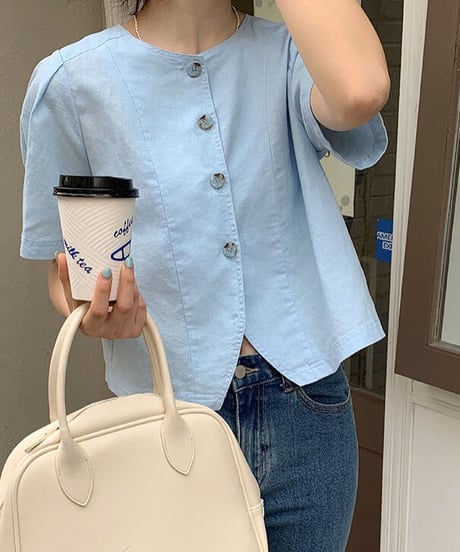 linen jacket (half sleeve)/3color