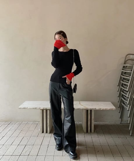 bi-color simple knit/2color(ネコポス)