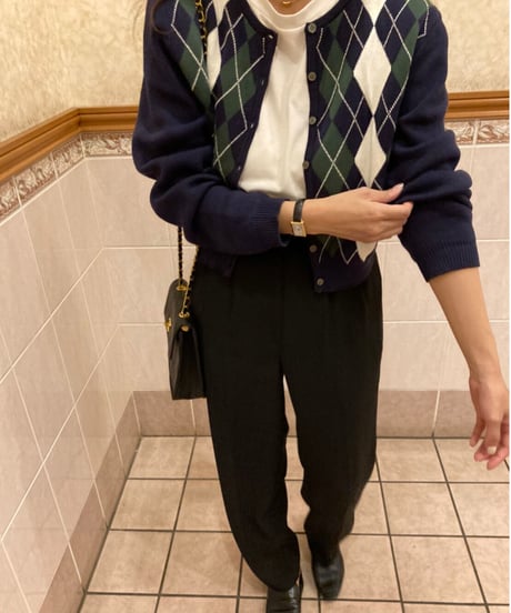 argyle short cardigan