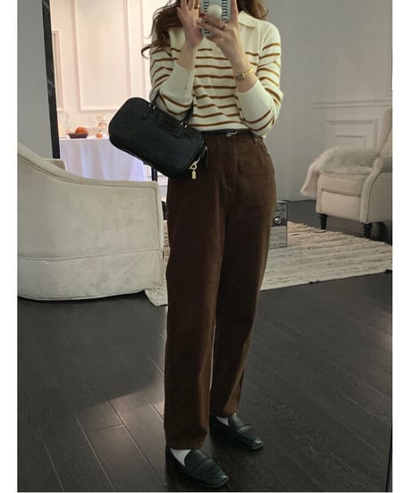 brown straight denim