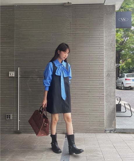 big ribbon shirt/2color