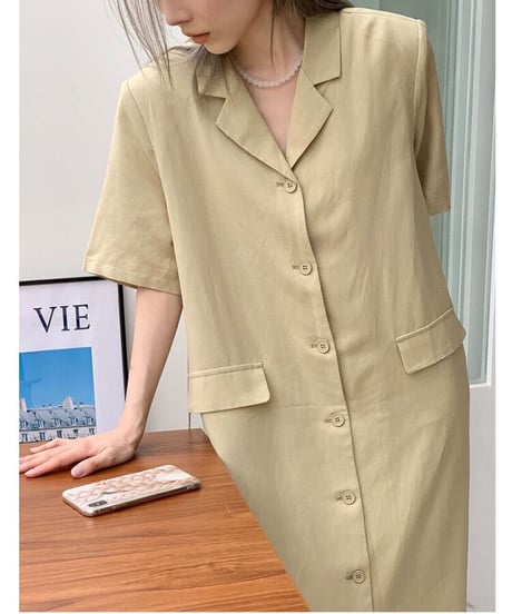 linen shirt dress/2color