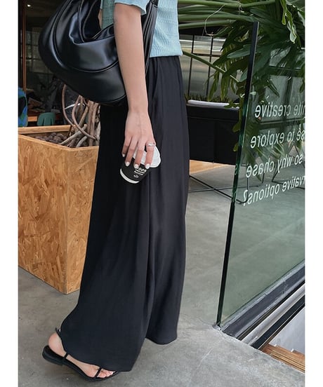satin flare pants/2color