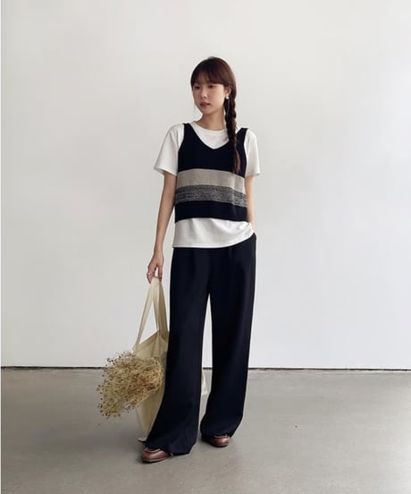 color block knit tops/2color(ネコポス)