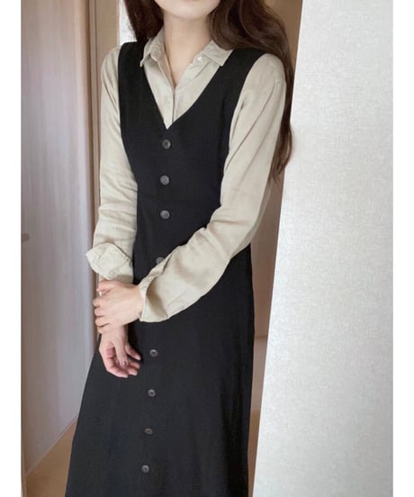 [OUTLET]2way jumper skirt/3color