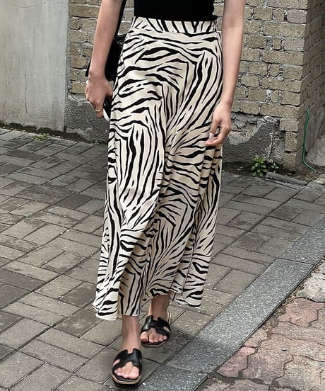 zebra long skirt