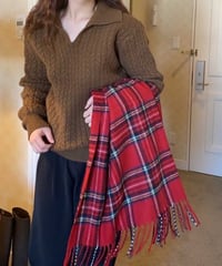 [OUTLET]cable open collar knit/3color