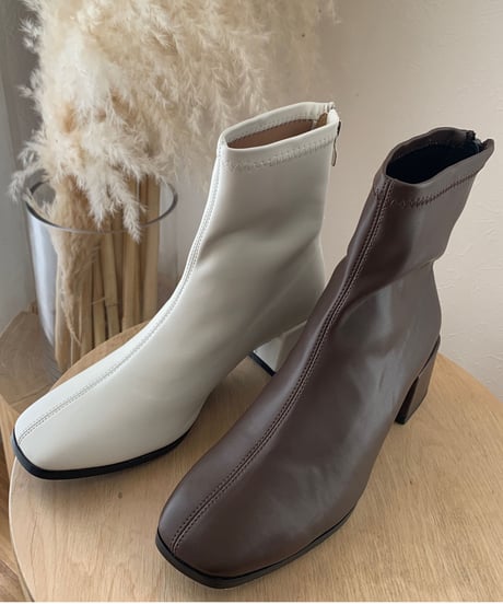 [OUTLET]eco leather short boots/3color