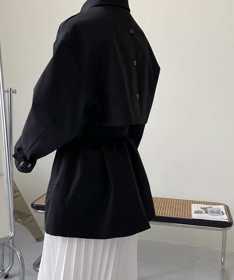 back button short trench coat/2color