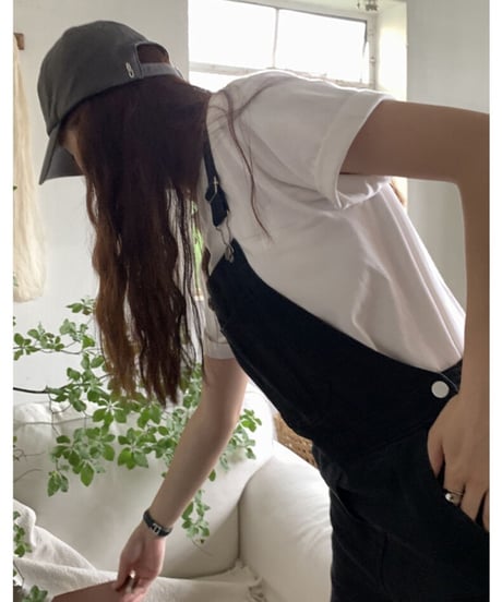 black denim salopette