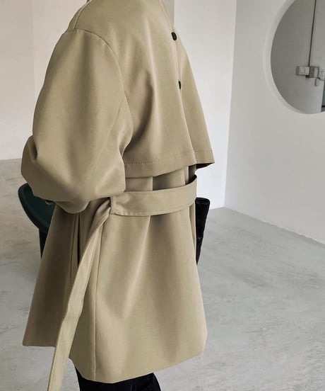 back button short trench coat/2color