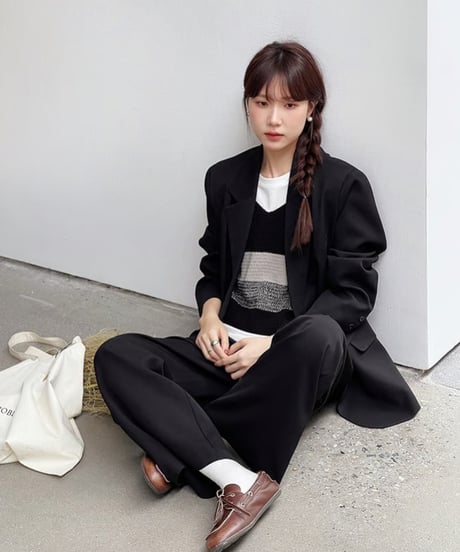 color block knit tops/2color(ネコポス)