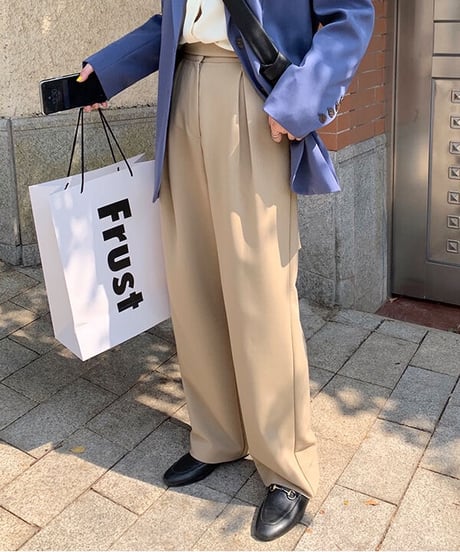 [OUTLET]side belt slacks/3color