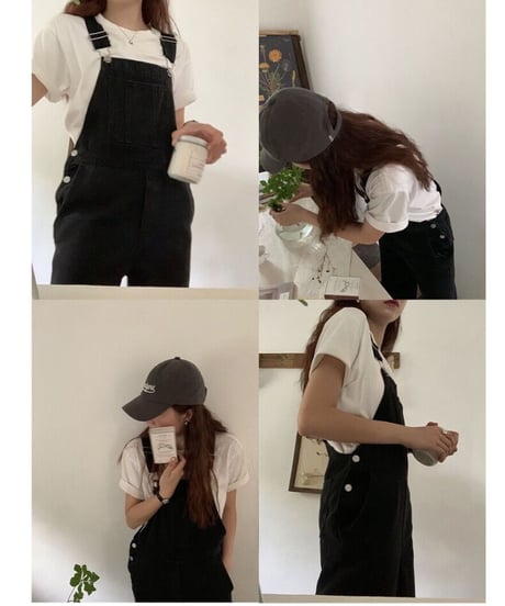 black denim salopette