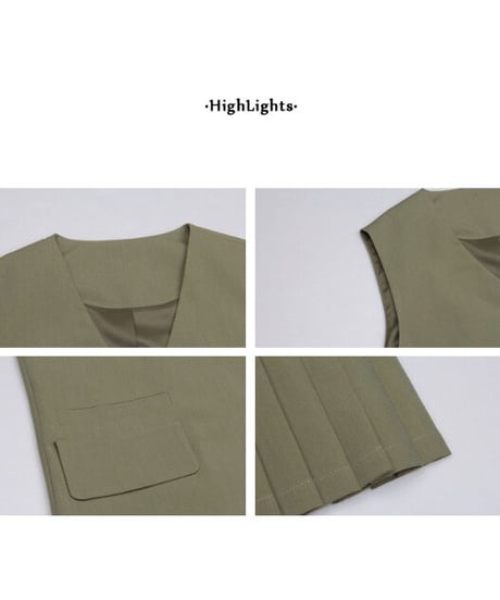 asymmetry vest one-piece/2color