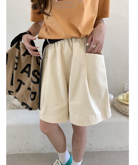 half work pants & belt/3color