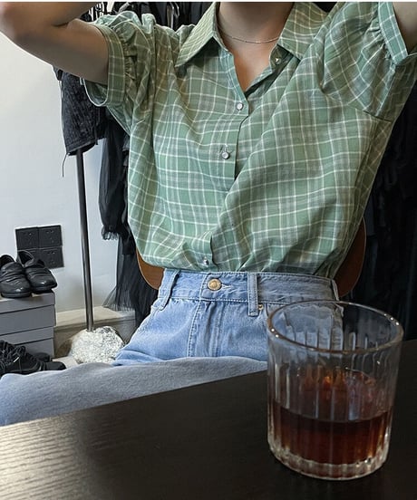 retro check shirt(half sleeve)/2color(ネコポス)