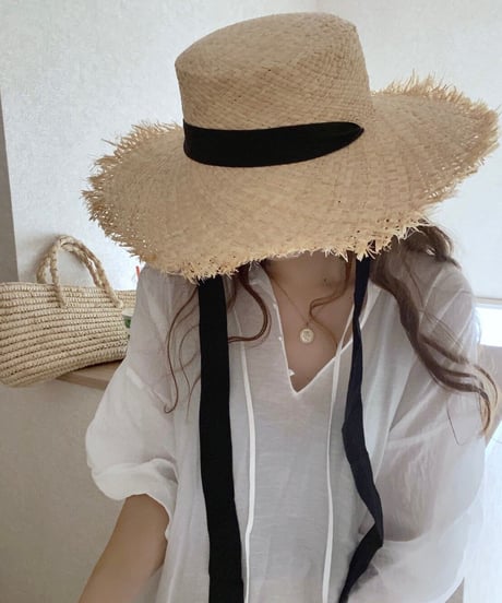 ribbon summer hat/3color